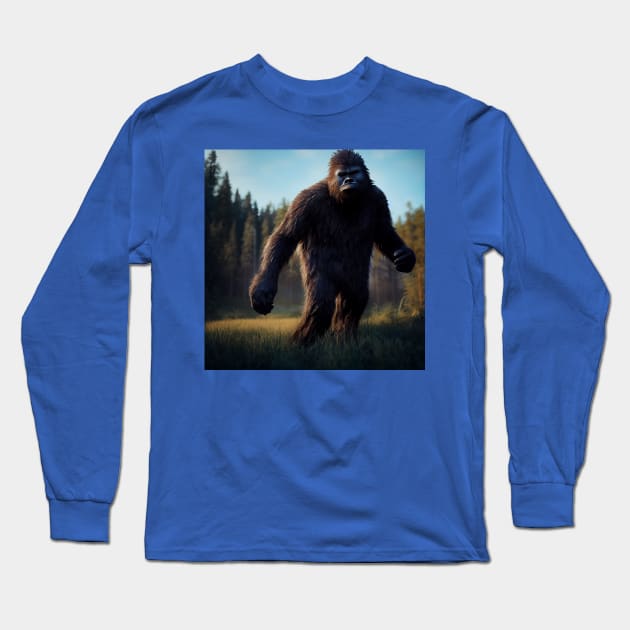 Sasquatch in Nature Long Sleeve T-Shirt by Grassroots Green